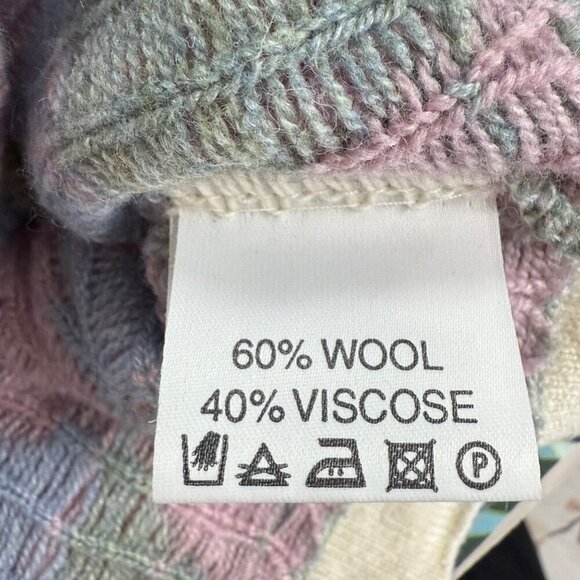 Vintage Concept Knitwear Sweater Womens Sz M Pastel Harlequin 80s 90s Grannycore - Picture 8 of 10